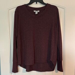 Nine West Maroon Long Sleeve Top